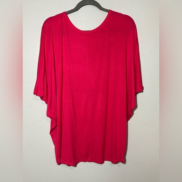 Shop Basic Pink V-Neck Top with Dolman Sleeves Size Medium Barbie Core - Picture 3 of 5